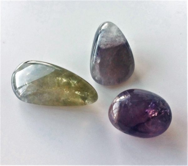 Auralite-23 - Emerald Auralite Crystal Tumbled Stones - 3 pcs