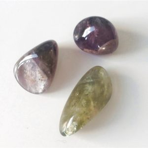 Auralite-23 - Emerald Auralite Crystal Tumbled Stones - 3 pcs