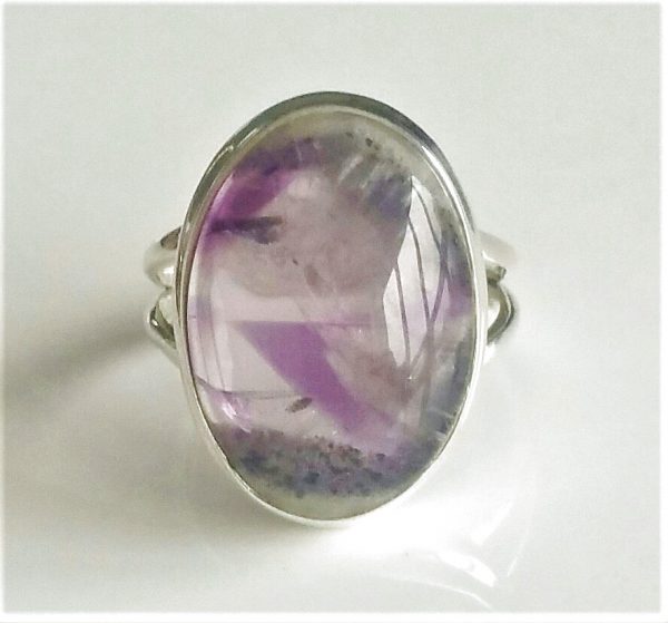 Auralite-23 Crystal 925 Sterling Silver Ring Jewelry Sz 9