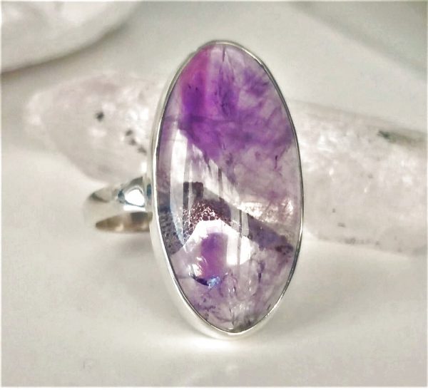 Auralite-23 Crystal 925 Sterling Silver Ring Jewelry Sz 11-5