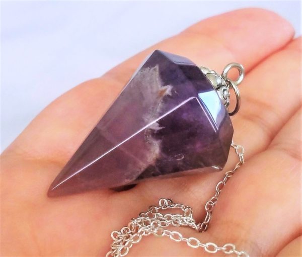 Auralite-23 Crystal Faceted Cone Pendulum