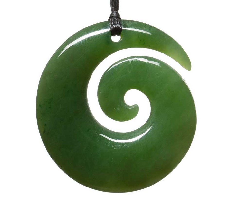 Traditional Maori Greenstone Koru Pendant