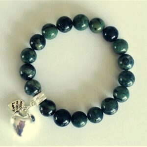 NZ Greenstone Pounamu Bracelet with Manawa Charm Pendant