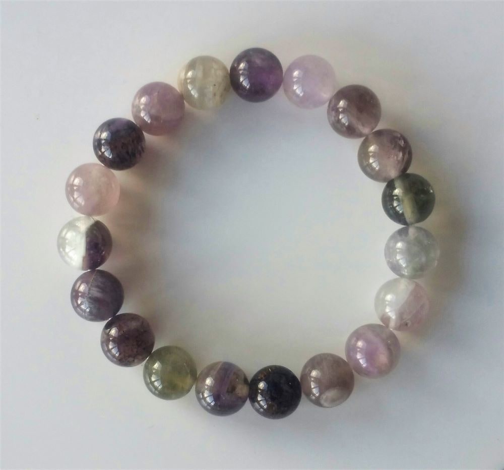 Auralite-23 Emerald Auralite Bracelet - 10mm Beads