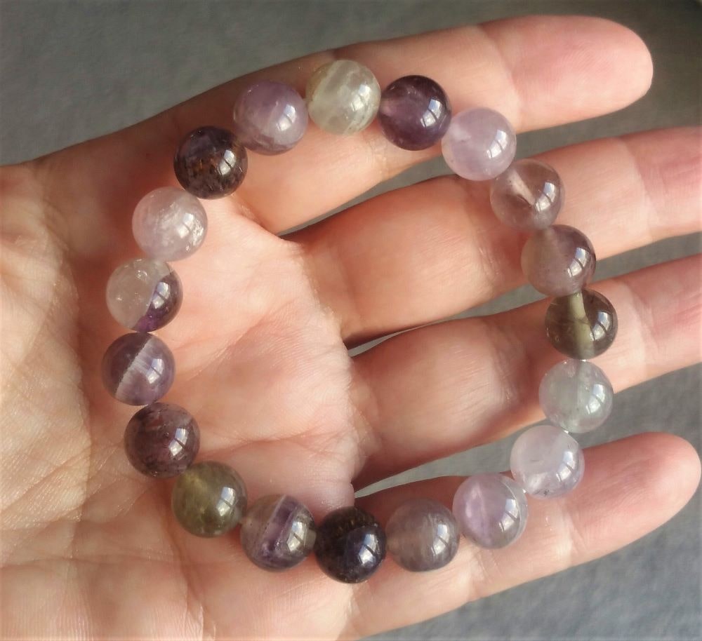 Auralite-23 Emerald Auralite Bracelet - 10mm Beads